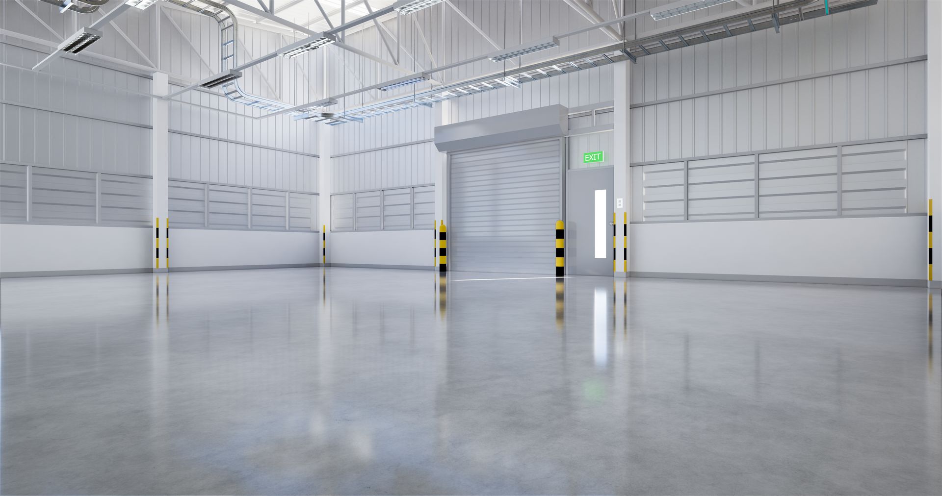 Polished concrete floors in an industrial location, and why it’s important to keep it well polished.